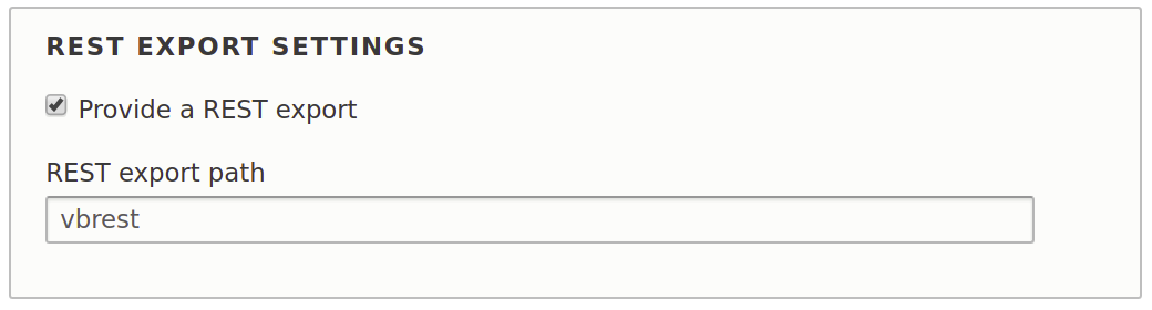 Rest API export setting