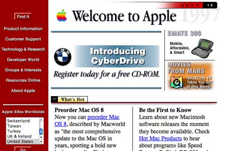 Apple’s first website